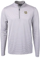 Cutter and Buck Marquette Golden Eagles Mens Grey Virtue Eco Pique Big Tall Qtr Zip