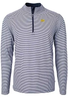 Cutter and Buck Michigan Wolverines Mens Navy Blue Virtue Eco Pique Big Tall Qtr Zip