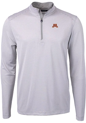 Cutter and Buck Minnesota Golden Gophers Mens Grey Virtue Eco Pique Big Tall Qtr Zip