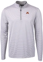 Cutter and Buck Minnesota Golden Gophers Mens Grey Virtue Eco Pique Big Tall Qtr Zip