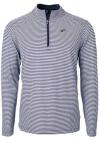 Cutter and Buck Montana State Bobcats Mens Navy Blue Virtue Eco Pique Big Tall Qtr Zip