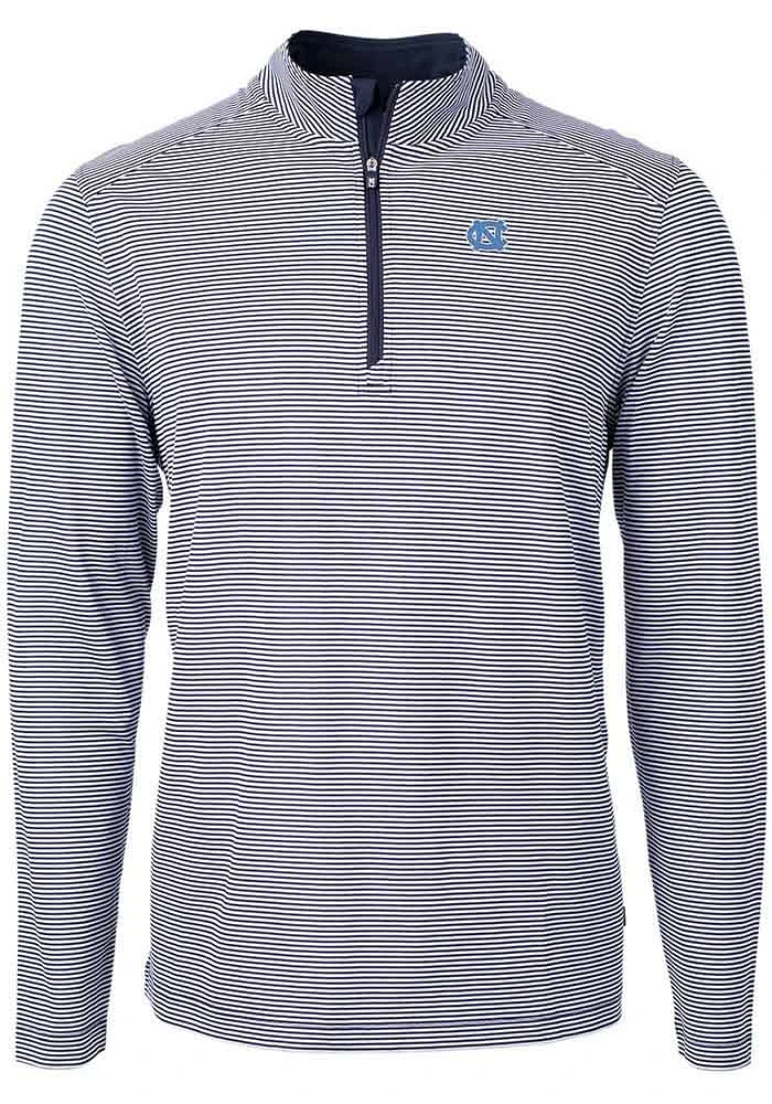 Cutter and Buck North Carolina Tar Heels Mens Navy Blue Virtue Eco Pique Big Tall Qtr Zip