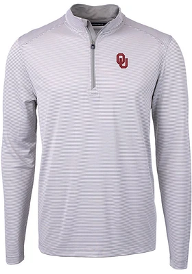 Cutter and Buck Oklahoma Sooners Mens Grey Virtue Eco Pique Big Tall Qtr Zip