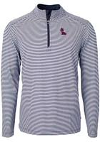 Cutter and Buck Ole Miss Rebels Mens Navy Blue Virtue Eco Pique Big Tall Qtr Zip