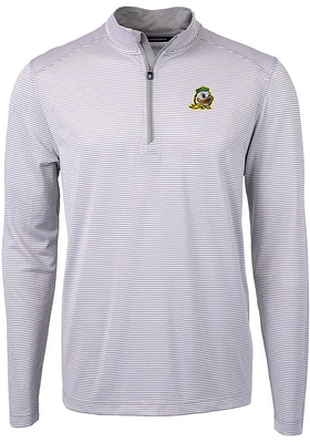 Cutter and Buck Oregon Ducks Mens Grey Virtue Eco Pique Big Tall Qtr Zip