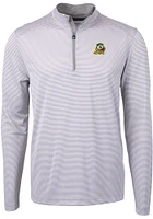 Cutter and Buck Oregon Ducks Mens Grey Virtue Eco Pique Big Tall Qtr Zip