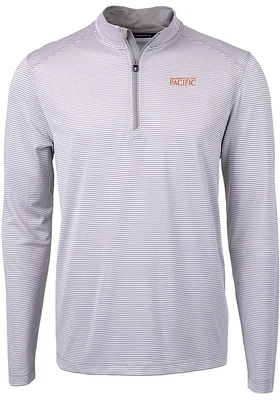 Cutter and Buck Pacific Tigers Mens Grey Virtue Eco Pique Big Tall Qtr Zip