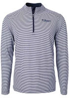 Cutter and Buck Pennsylvania Quakers Mens Navy Blue Virtue Eco Pique Big Tall Qtr Zip