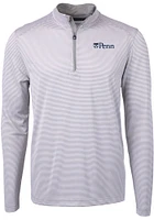 Cutter and Buck Pennsylvania Quakers Mens Grey Virtue Eco Pique Big Tall Qtr Zip