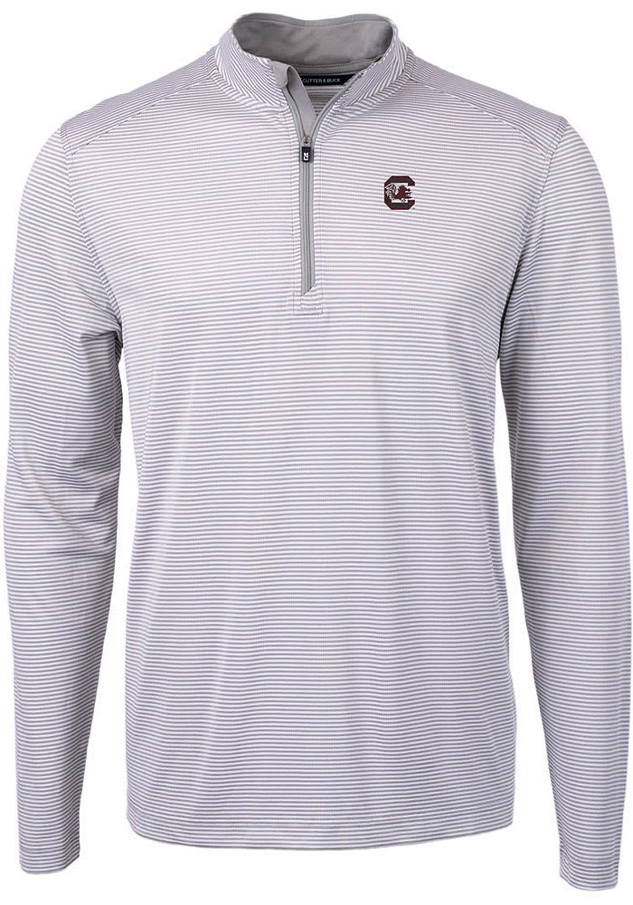 Cutter and Buck South Carolina Gamecocks Mens Grey Virtue Eco Pique Big Tall Qtr Zip