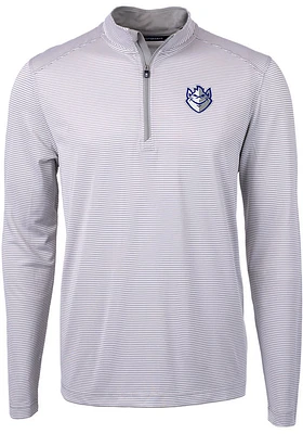 Cutter and Buck Saint Louis Billikens Mens Grey Virtue Eco Pique Big Tall Qtr Zip
