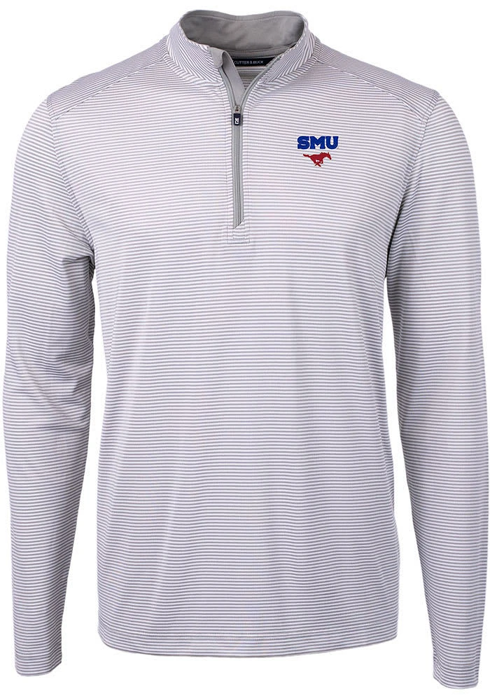 Cutter and Buck SMU Mustangs Mens Virtue Eco Pique Big Tall Qtr Zip