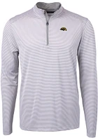 Cutter and Buck Southern Mississippi Golden Eagles Mens Grey Virtue Eco Pique Big Tall Qtr Zip