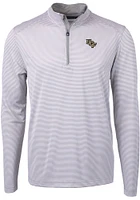 Cutter and Buck UCF Knights Mens Grey Virtue Eco Pique Stripe Big Tall Qtr Zip