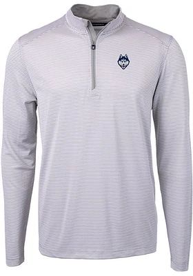 Cutter and Buck UConn Huskies Mens Grey Virtue Eco Pique Big Tall Qtr Zip