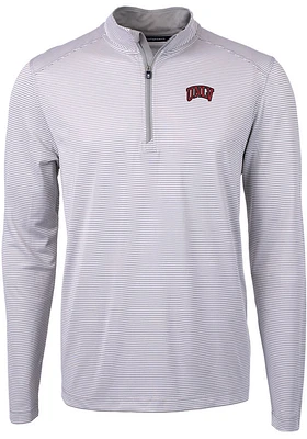 Cutter and Buck UNLV Runnin Rebels Mens Grey Virtue Eco Pique Big Tall Qtr Zip