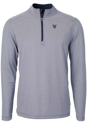 Cutter and Buck Villanova Wildcats Mens Navy Blue Virtue Eco Pique Big Tall Qtr Zip