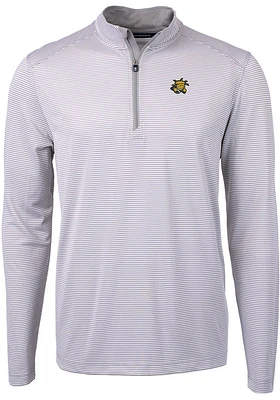 Cutter and Buck Wichita State Shockers Mens Grey Virtue Eco Pique Big Tall Qtr Zip