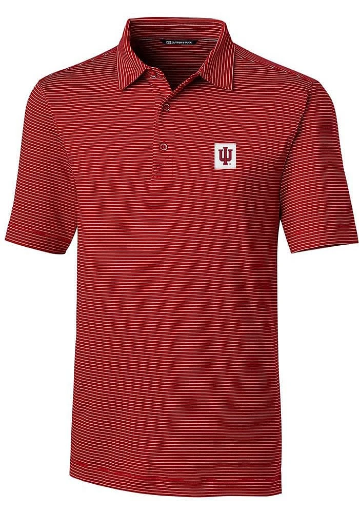 Cutter and Buck Indiana Hoosiers Mens Crimson Forge Pencil Classic Short Sleeve Polo