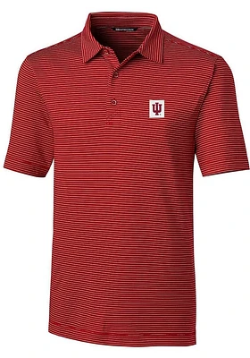 Cutter and Buck Indiana Hoosiers Mens Crimson Forge Pencil Classic Short Sleeve Polo