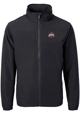 Cutter and Buck Ohio State Buckeyes Mens Black Charter Eco Knit Big Tall Light Weight Jacket