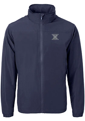 Cutter and Buck Xavier Musketeers Mens Navy Blue Charter Eco Knit Big Tall Light Weight Jack..