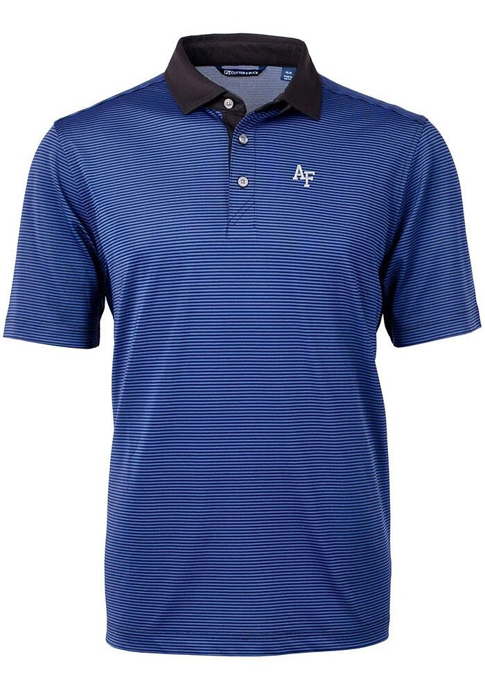 Cutter and Buck Air Force Falcons Blue Virtue Eco Pique Micro Stripe Big Tall Polo