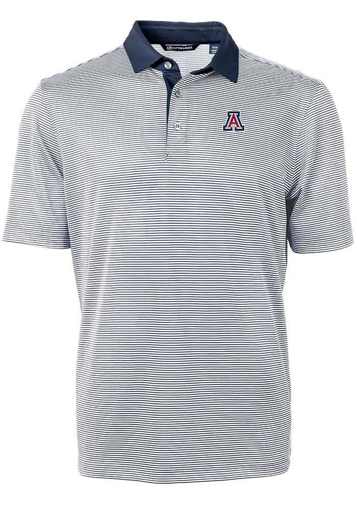 Cutter and Buck Arizona Wildcats Navy Blue Virtue Eco Pique Micro Stripe Big Tall Polo