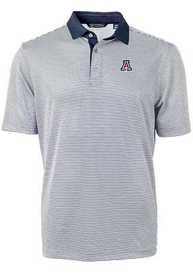 Cutter and Buck Arizona Wildcats Navy Blue Virtue Eco Pique Micro Stripe Big Tall Polo