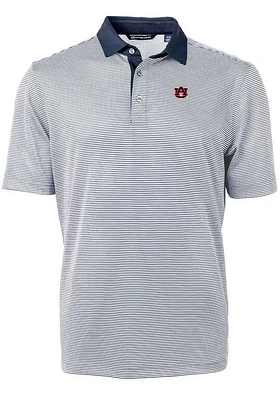 Cutter and Buck Auburn Tigers Navy Blue Virtue Eco Pique Micro Stripe Big Tall Polo
