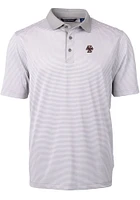 Cutter and Buck Boston College Eagles Grey Virtue Eco Pique Micro Stripe Big Tall Polo