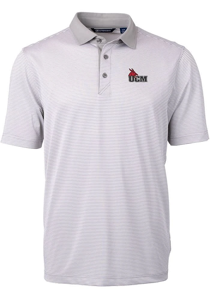 Cutter and Buck Central Missouri Mules Grey Virtue Eco Pique Micro Stripe Big Tall Polo