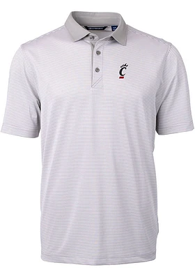 Cutter and Buck Cincinnati Bearcats Grey Virtue Eco Pique Micro Stripe Big Tall Polo