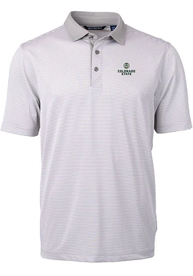 Cutter and Buck Colorado State Rams Grey Virtue Eco Pique Micro Stripe Big Tall Polo