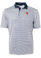 Cutter and Buck Dayton Flyers Navy Blue Virtue Eco Pique Micro Stripe Big Tall Polo