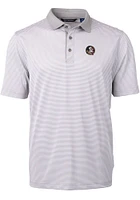 Cutter and Buck Florida State Seminoles Grey Virtue Eco Pique Micro Stripe Big Tall Polo