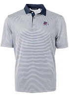Cutter and Buck Fresno State Bulldogs Navy Blue Virtue Eco Pique Micro Stripe Big Tall Polo