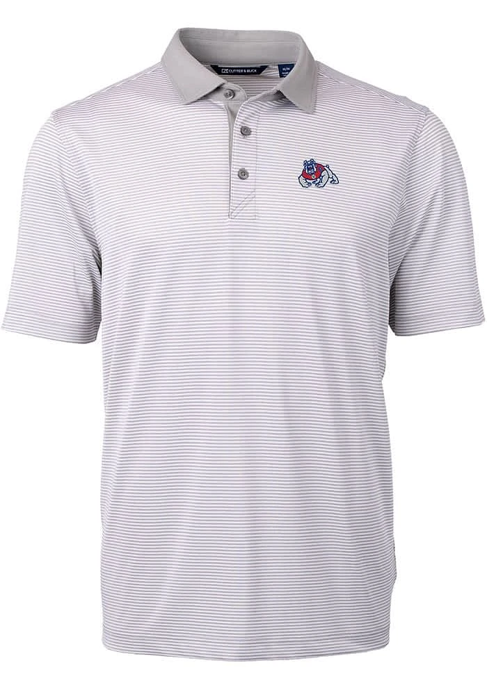 Cutter and Buck Fresno State Bulldogs Virtue Eco Pique Micro Stripe Big Tall Polo