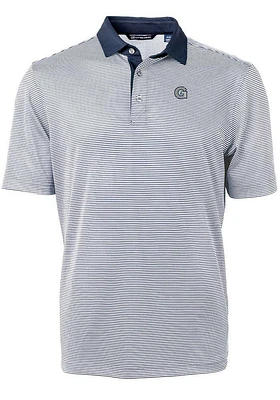 Cutter and Buck Georgetown Hoyas Navy Blue Virtue Eco Pique Micro Stripe Big Tall Polo