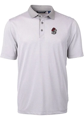 Cutter and Buck Georgia Bulldogs Grey Virtue Eco Pique Micro Stripe Big Tall Polo