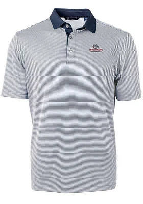 Cutter and Buck Gonzaga Bulldogs Navy Blue Virtue Eco Pique Micro Stripe Big Tall Polo