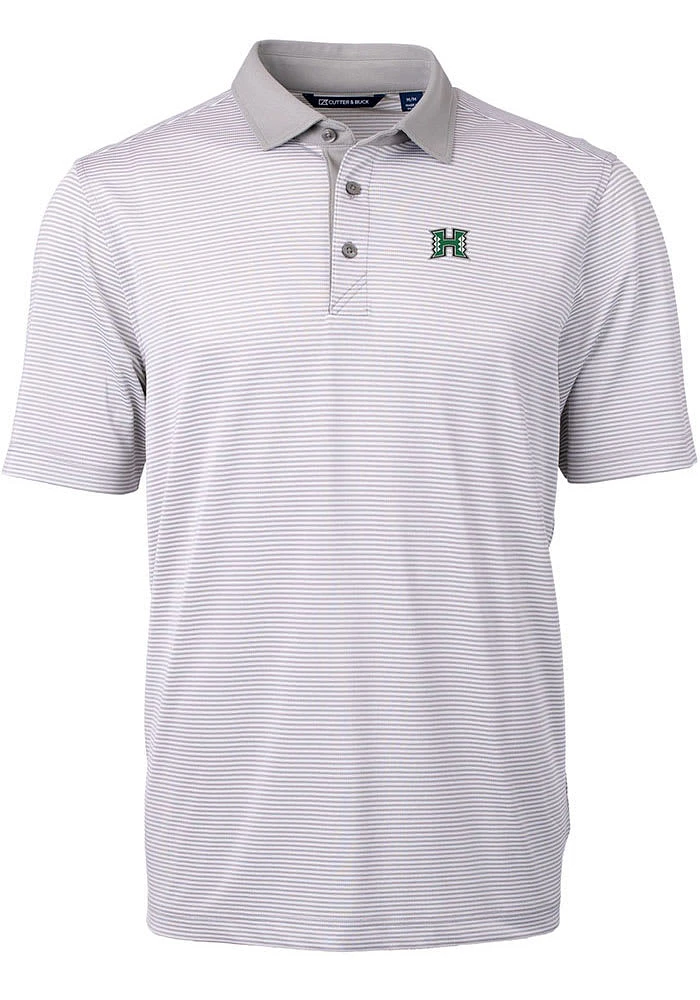 Cutter and Buck Hawaii Warriors Grey Virtue Eco Pique Micro Stripe Big Tall Polo