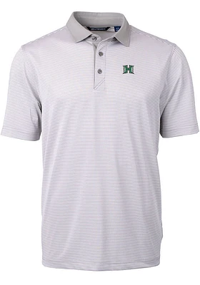 Cutter and Buck Hawaii Warriors Grey Virtue Eco Pique Micro Stripe Big Tall Polo