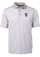 Cutter and Buck Howard Bison Grey Virtue Eco Pique Micro Stripe Big Tall Polo