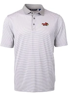 Cutter and Buck Illinois State Redbirds Grey Virtue Eco Pique Micro Stripe Big Tall Polo