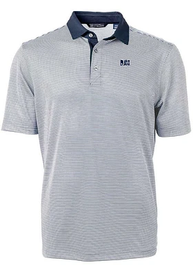 Cutter and Buck Jackson State Tigers Navy Blue Virtue Eco Pique Micro Stripe Big Tall Polo