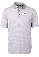 Cutter and Buck Jackson State Tigers Grey Virtue Eco Pique Micro Stripe Big Tall Polo