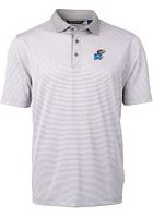 Cutter and Buck Kansas Jayhawks Virtue Eco Pique Micro Stripe Big Tall Polo