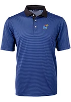 Cutter and Buck Kansas Jayhawks Virtue Eco Pique Micro Stripe Big Tall Polo