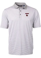 Cutter and Buck Louisville Cardinals Grey Virtue Eco Pique Micro Stripe Big Tall Polo